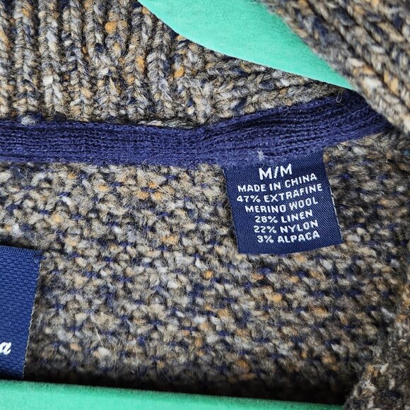 Tommy Bahama Merino Wool Linen Alpaca Multicolored Knit Shawl Collar Sweater M - Picture 8 of 10